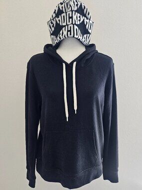 H&M Divided Black Hoodie Pullover Sweatshirt Size L Kangaroo Pocket